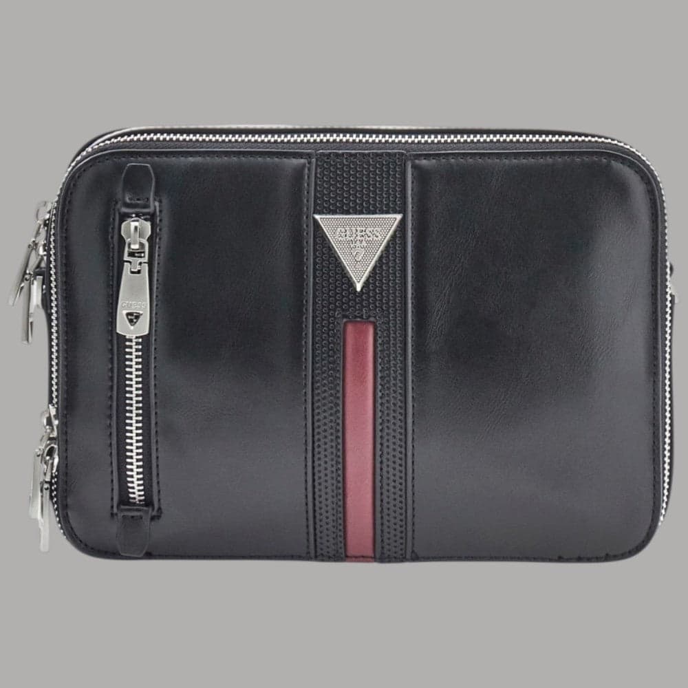 Guess Borsello Uomo Torino Pochette Tracolla Similpelle Elegante Nero - 6