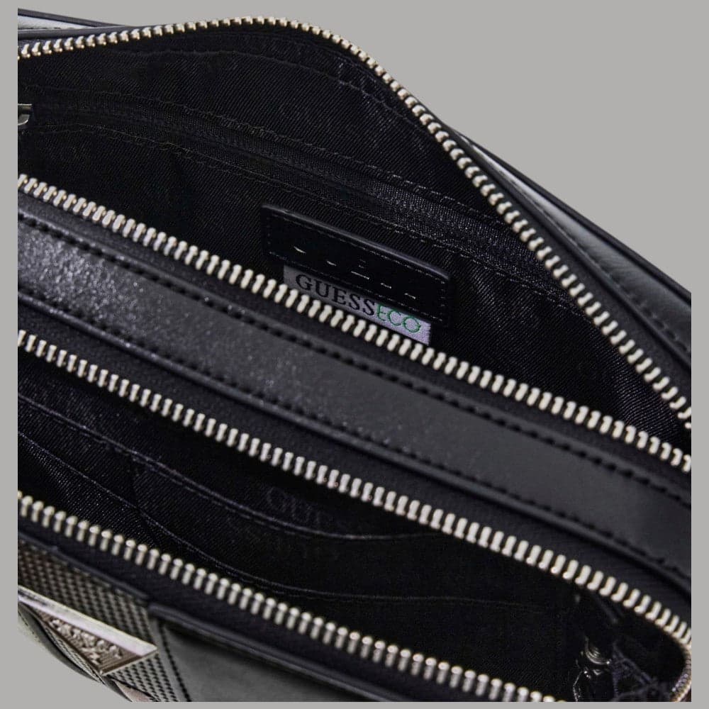 Guess Borsello Uomo Torino Pochette Tracolla Similpelle Elegante Nero - 3