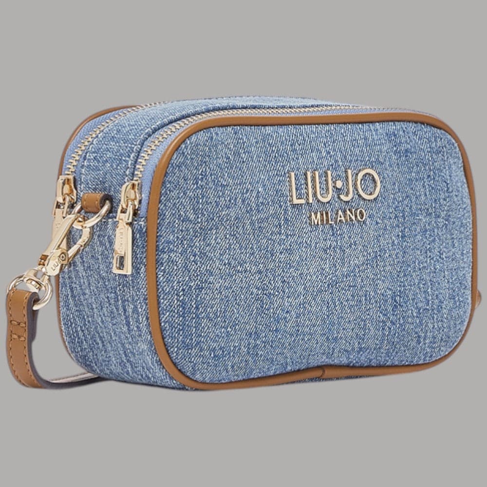 Liu Jo Borsa Tracolla Denim, Logo Metallico, Elegante, Art. AA6100T377A - 2