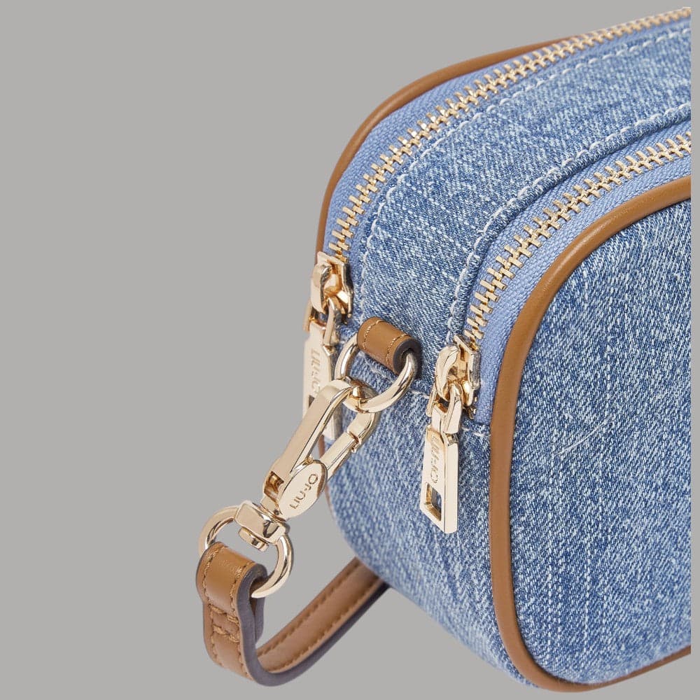 Liu Jo Borsa Tracolla Denim, Logo Metallico, Elegante, Art. AA6100T377A - 5