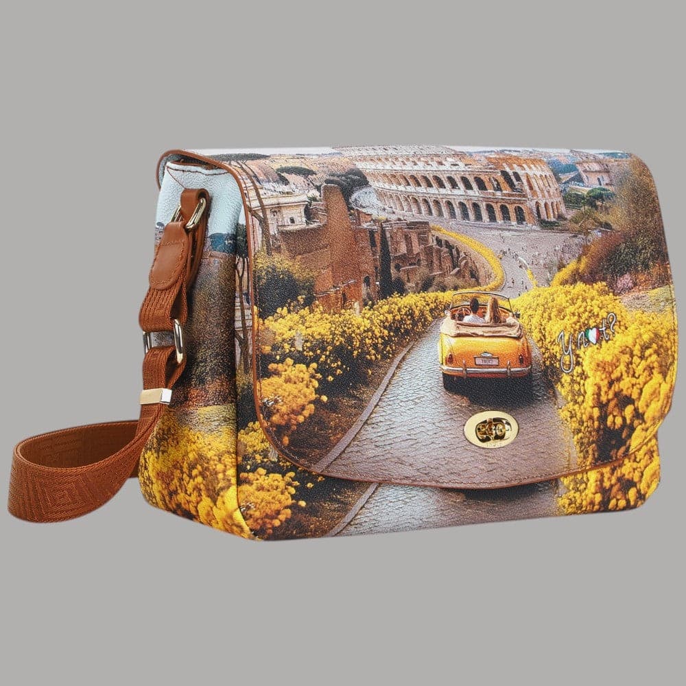 YNot Borsa Tracolla Large Stampa Città Ecopelle Pelle PVC Robustezza - 2