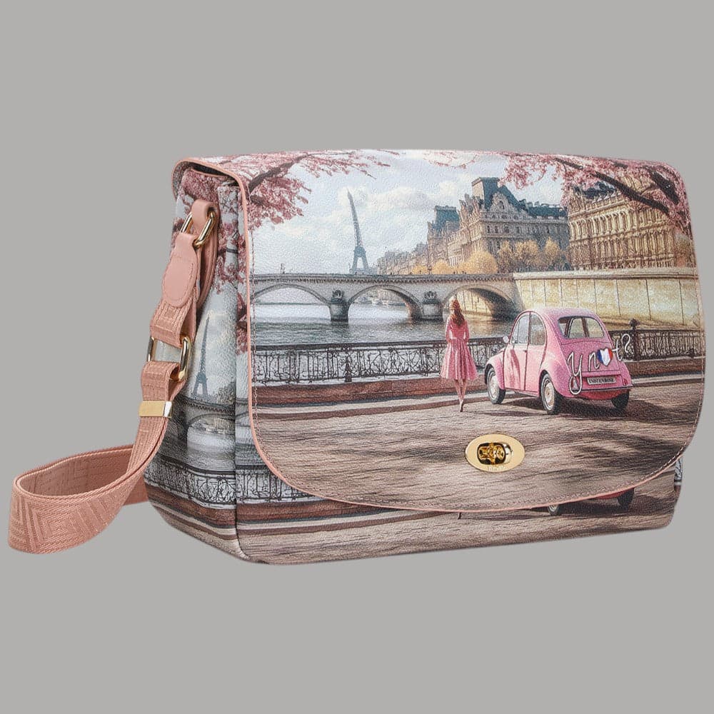 YNot Borsa Tracolla Large Stampa Città Ecopelle Pelle PVC Robustezza - 4