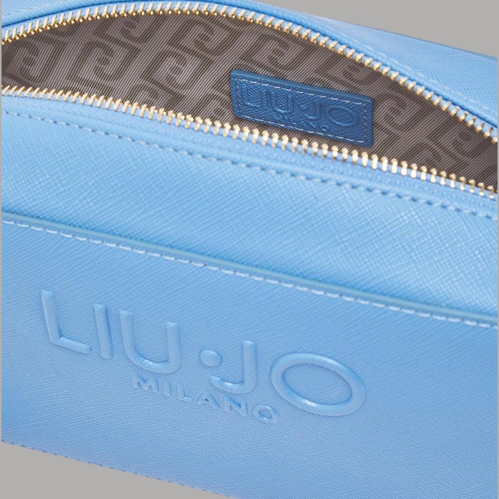 Liu Jo borsa a tracolla medio logo rialzato saffiano zip - 12