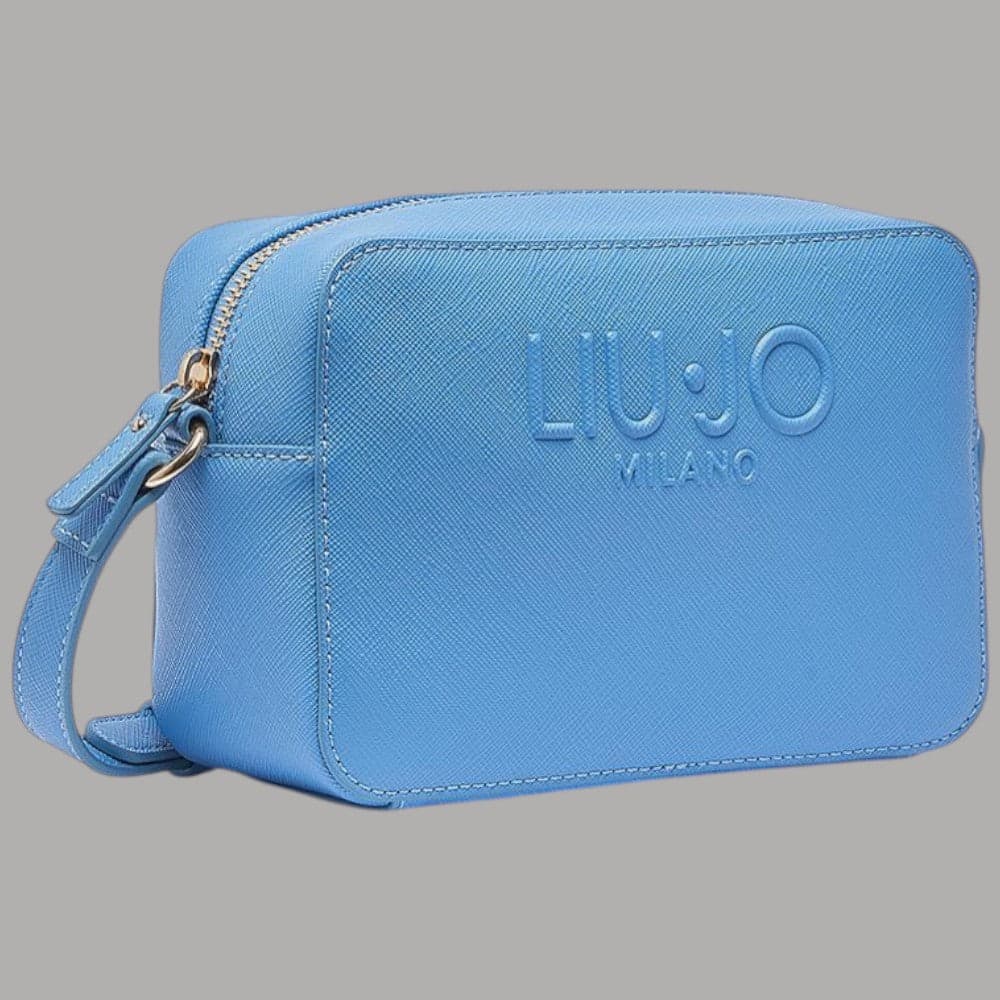 Liu Jo borsa a tracolla medio logo rialzato saffiano zip - 8