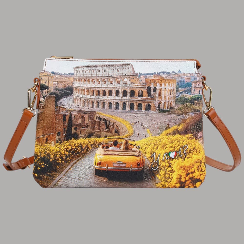 YNot Borsa a Tracolla Due Scomparti Stampa Città Ecopelle e PVC - 9