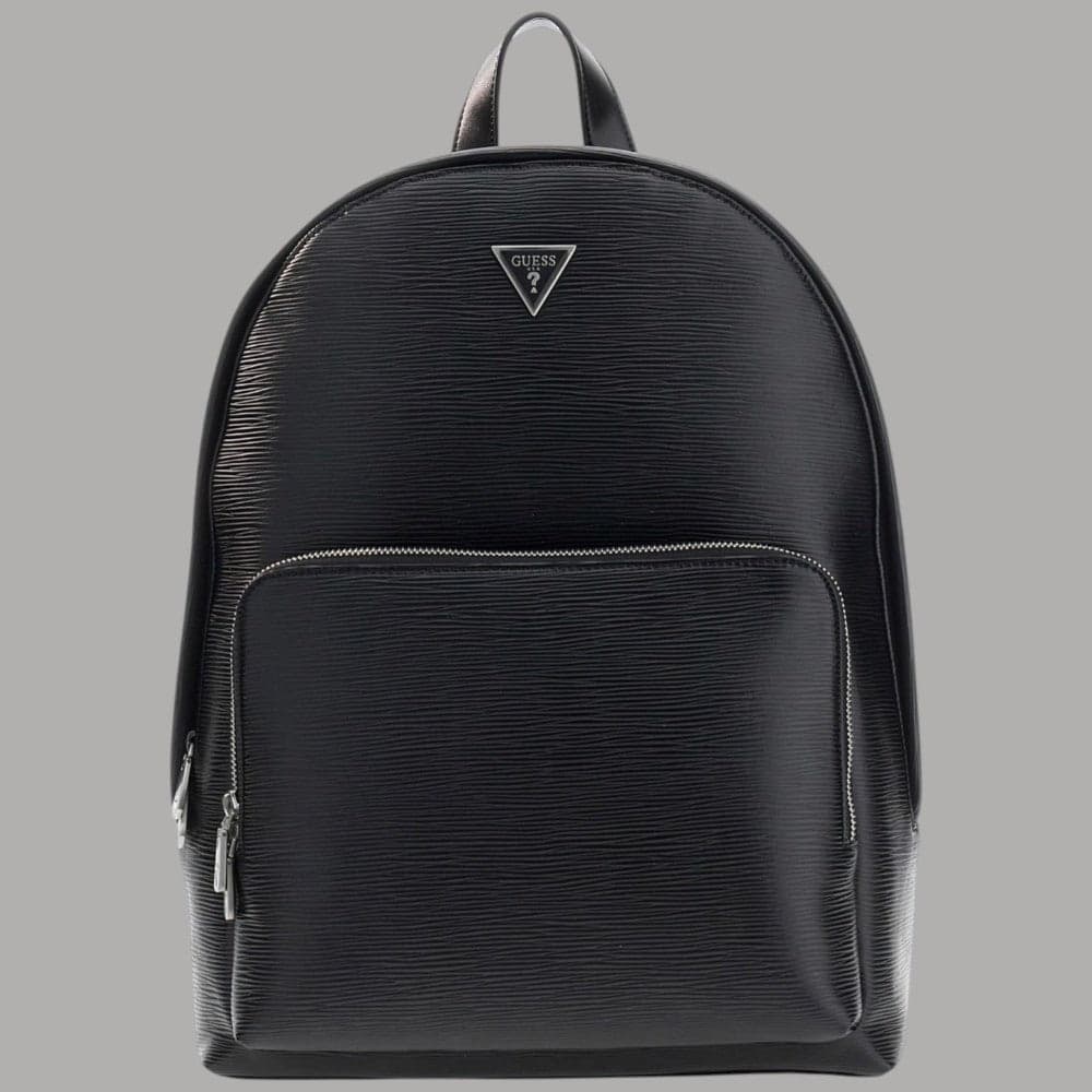 Guess Zaino Uomo Milano in Similpelle con Charm e Logo Triangolo Nero - 8