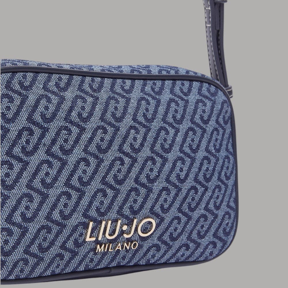 Liu Jo Borsa Tracolla Denim Jacquard con Logo Lettering - 4