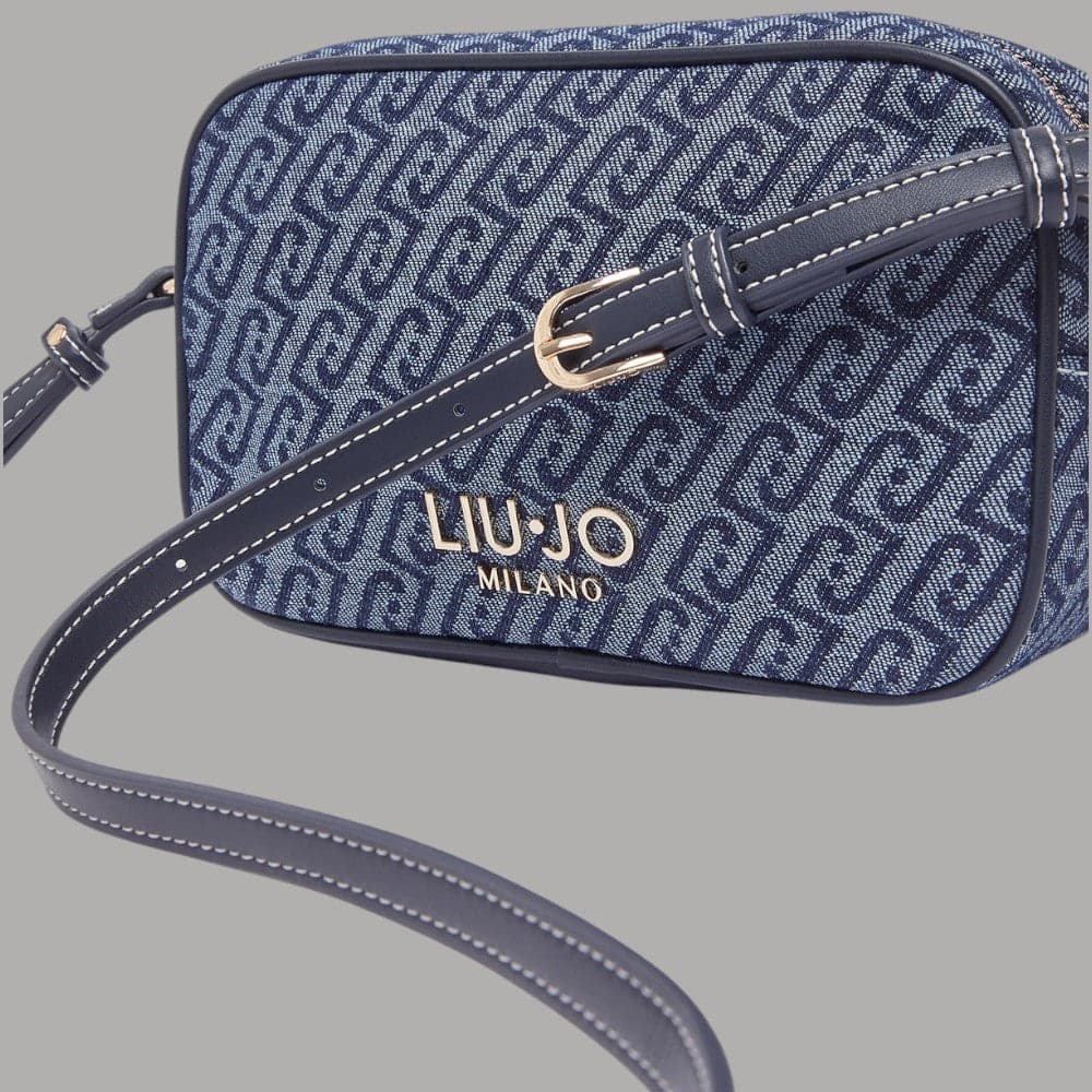Liu Jo Borsa Tracolla Denim Jacquard con Logo Lettering - 5