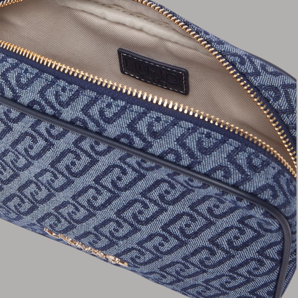 Liu Jo Borsa Tracolla Denim Jacquard con Logo Lettering - 6