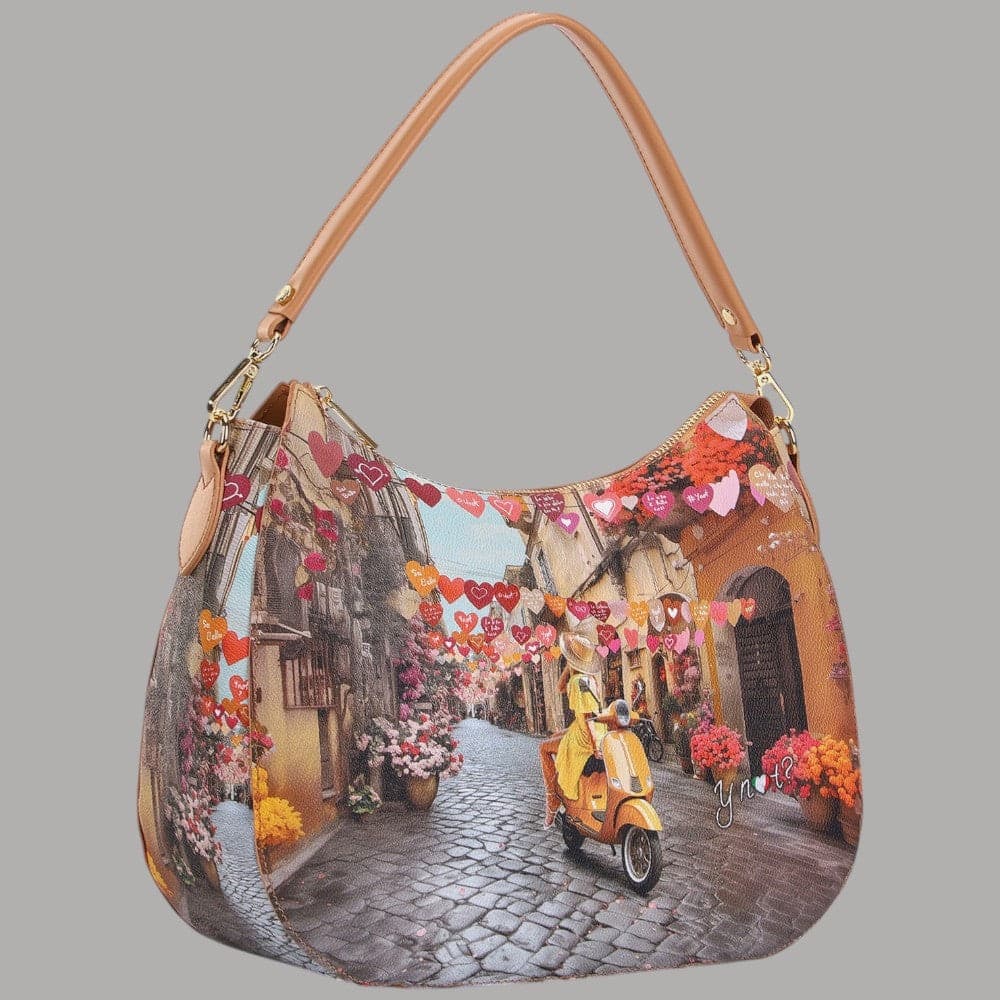 YNot borsa hobo ecopelle stampa città doppia portabilità YES629S6 - 11