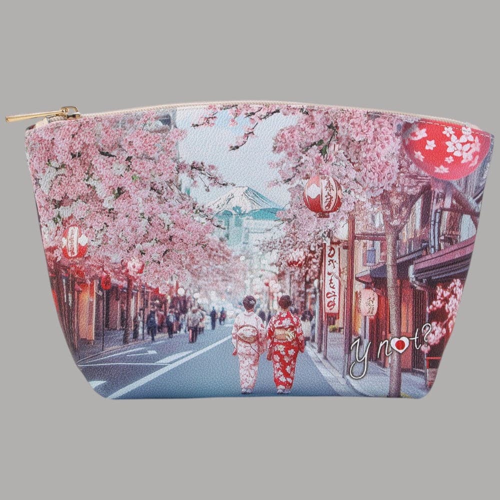 YNot Beauty Bag Medio Ecopelle Pelle Zip Elegante Stampa Città - 3
