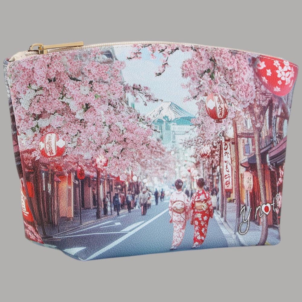 YNot Beauty Bag Medio Ecopelle Pelle Zip Elegante Stampa Città - 4