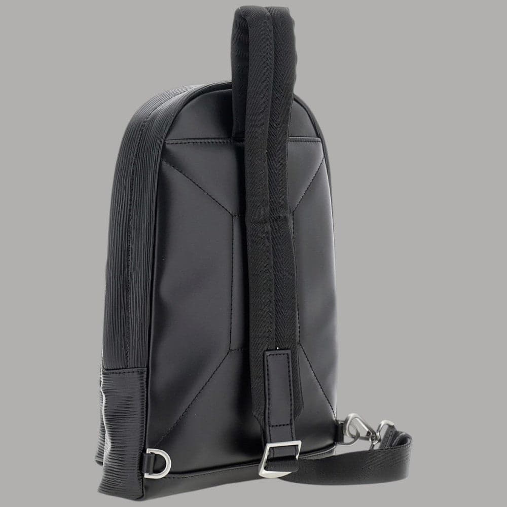 Guess Zaino Uomo Milano Monospalla Similpelle Nero con Logo Triangolare - 2