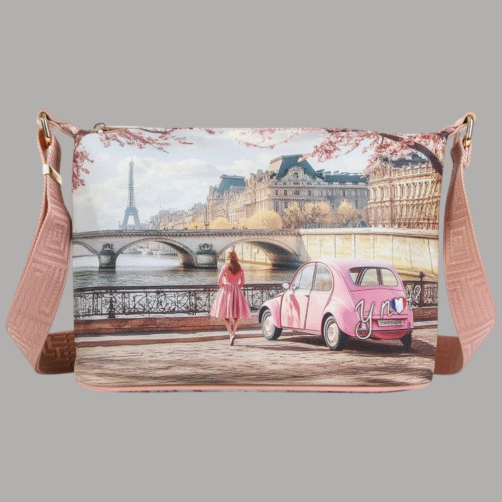 Ynot borsa hobo Yesbag stampa città ecopelle leggera compatta made in Italy - 14