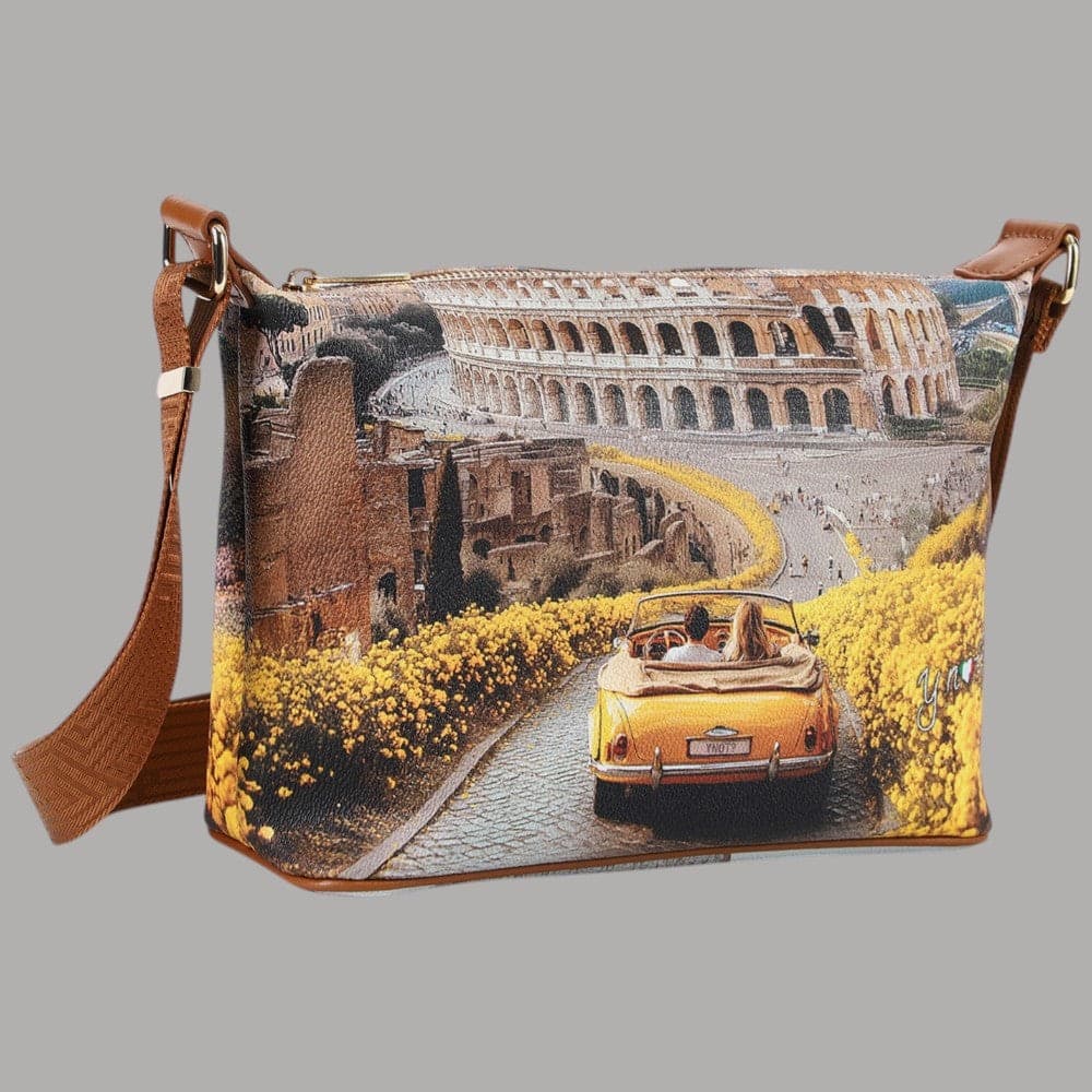 Ynot borsa hobo Yesbag stampa città ecopelle leggera compatta made in Italy - 2