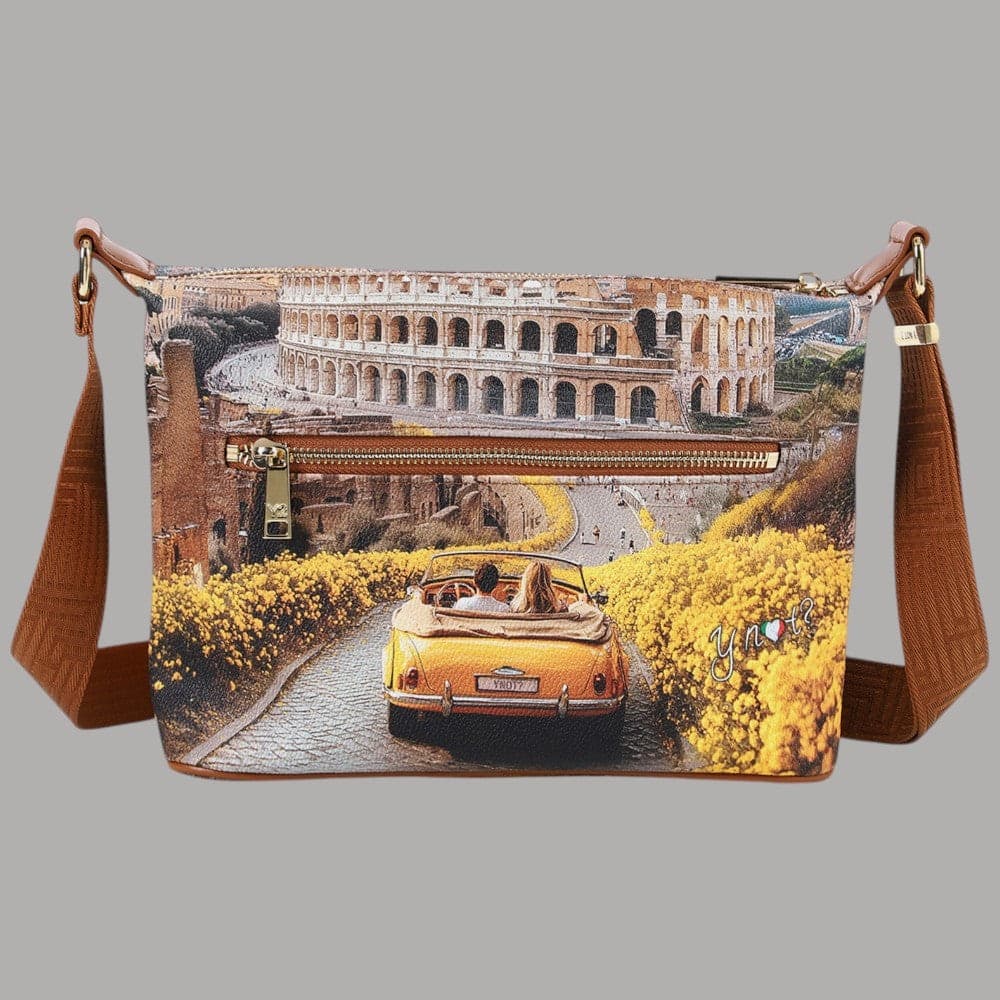 Ynot borsa hobo Yesbag stampa città ecopelle leggera compatta made in Italy - 3