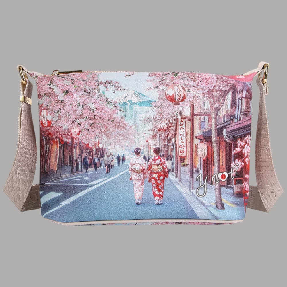 Ynot borsa hobo Yesbag stampa città ecopelle leggera compatta made in Italy - 4
