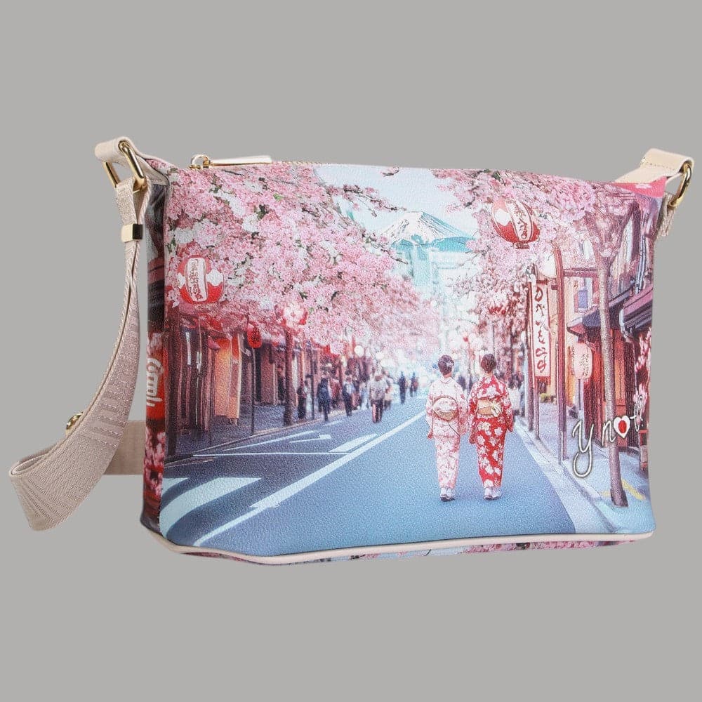 Ynot borsa hobo Yesbag stampa città ecopelle leggera compatta made in Italy - 5