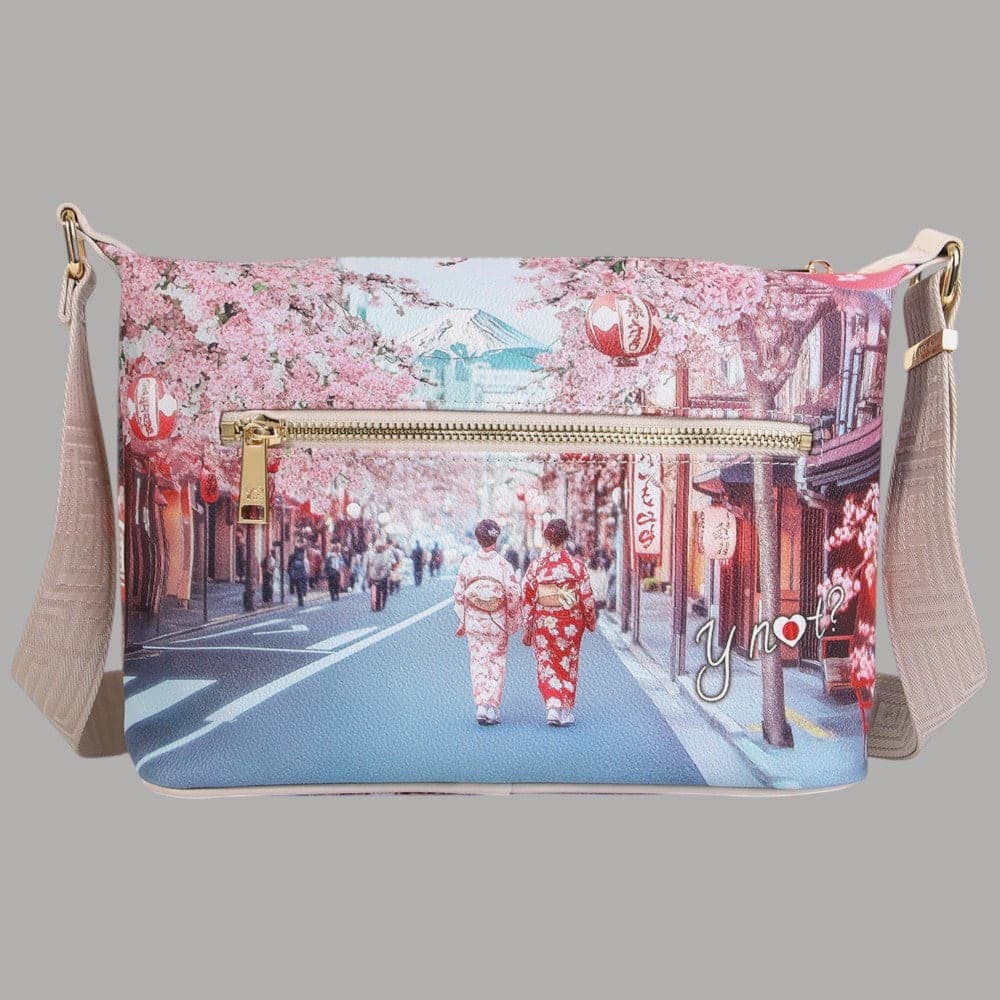 Ynot borsa hobo Yesbag stampa città ecopelle leggera compatta made in Italy - 6