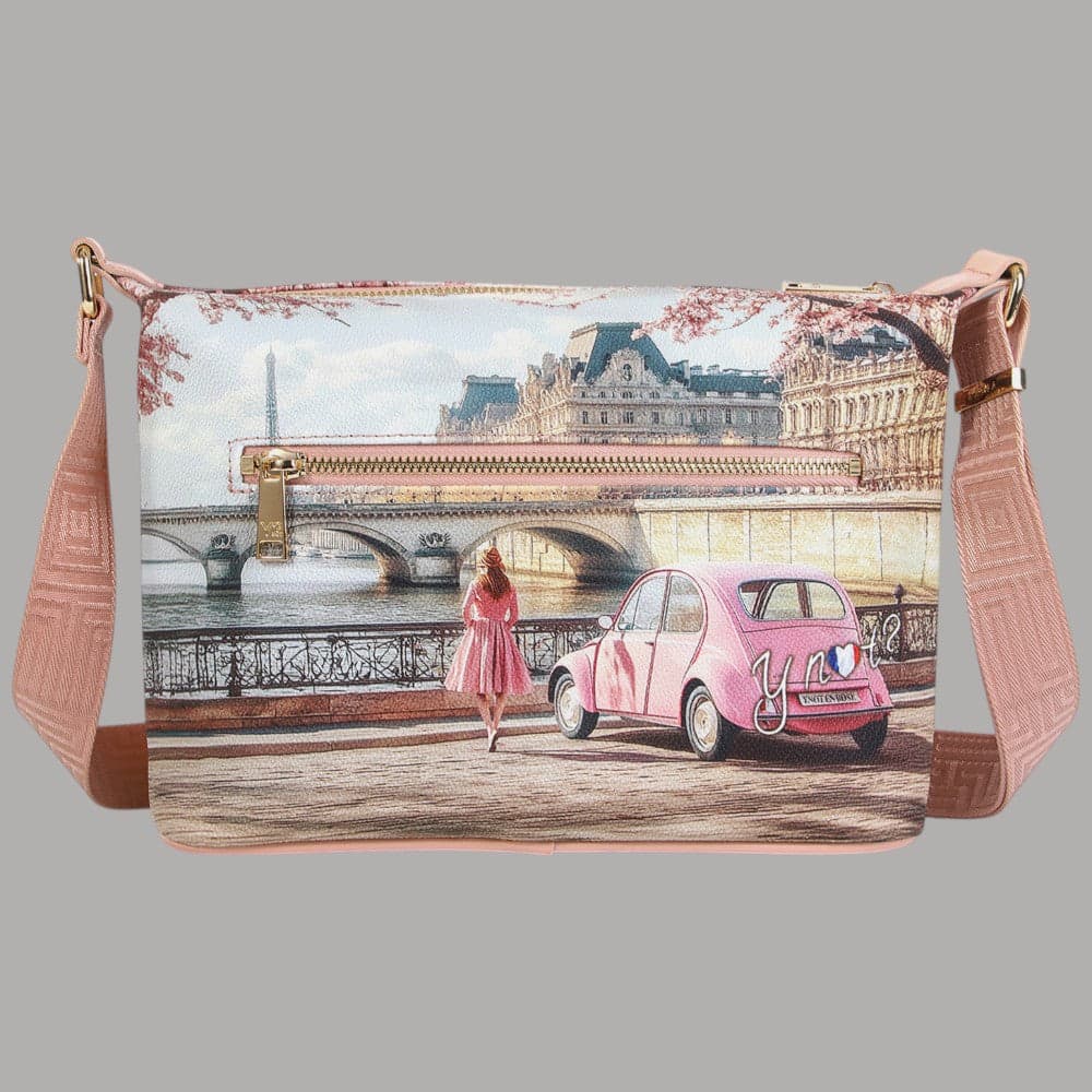 Ynot borsa hobo Yesbag stampa città ecopelle leggera compatta made in Italy - 9