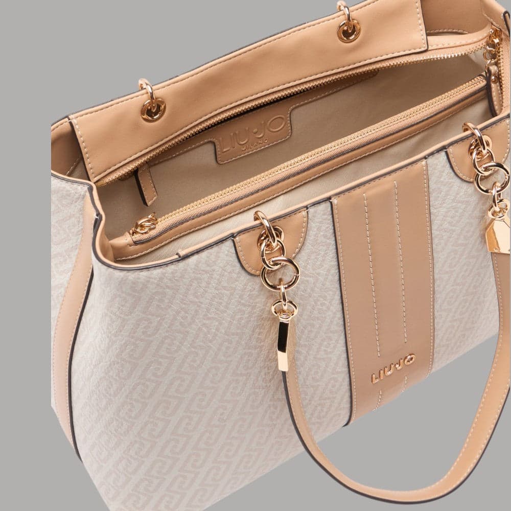 Liu Jo Borsa Shopping Media con Logo Monogram e Tracolla Removibile - 3