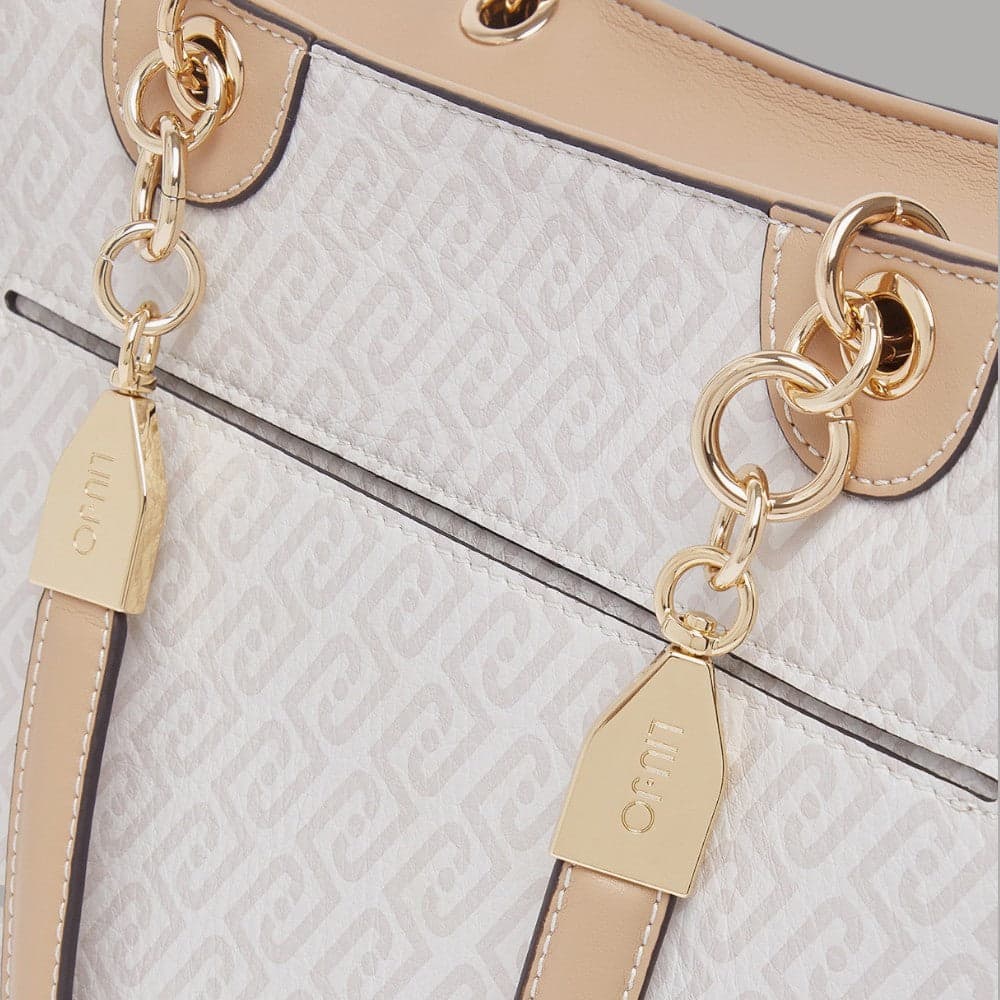 Liu Jo Borsa Shopping Media con Logo Monogram e Tracolla Removibile - 4