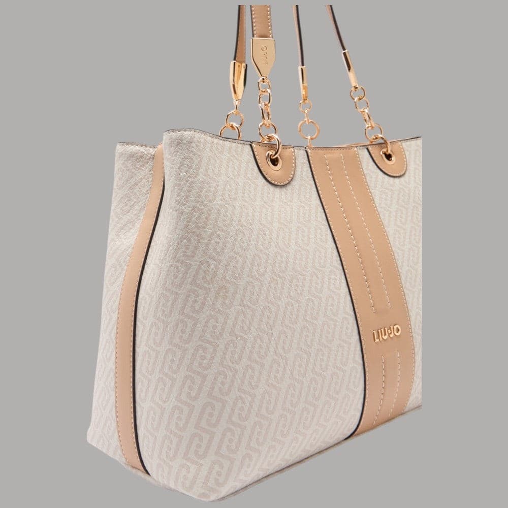 Liu Jo Borsa Shopping Media con Logo Monogram e Tracolla Removibile - 5