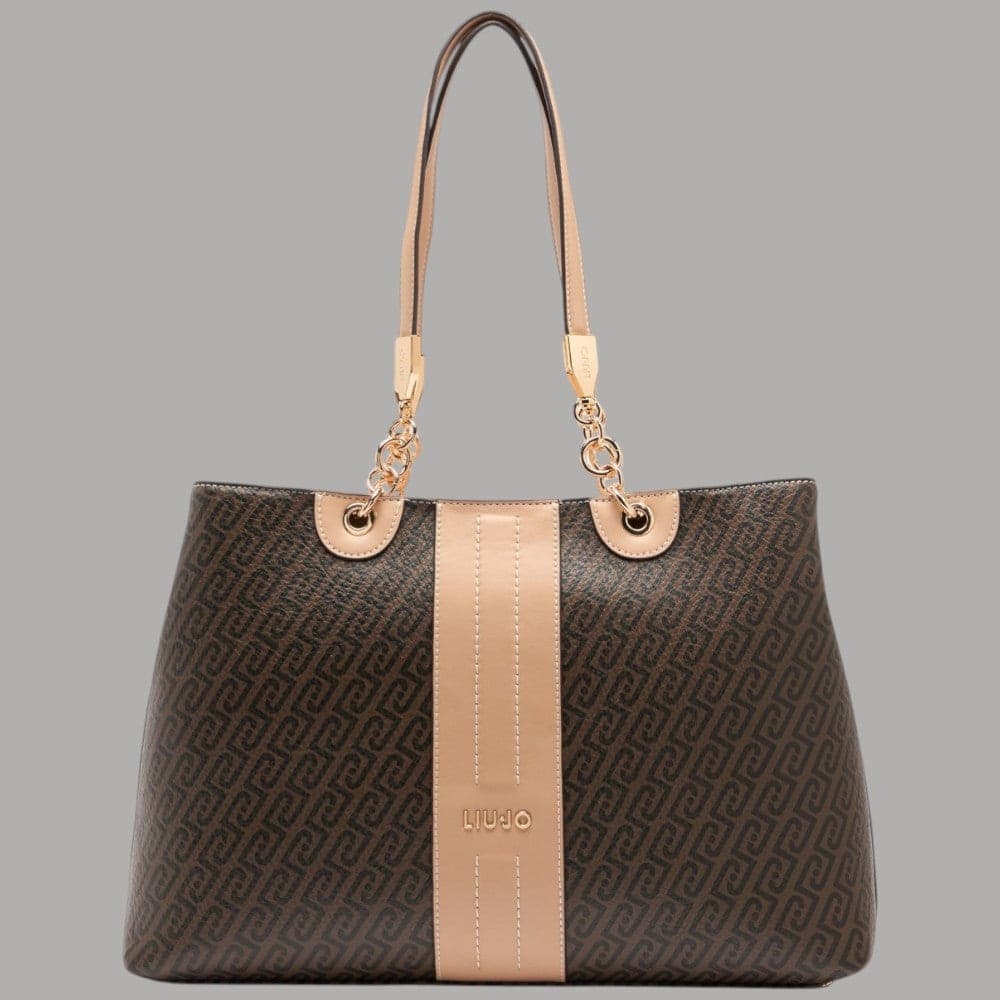 Liu Jo Borsa Shopping Media con Logo Monogram e Tracolla Removibile - 8