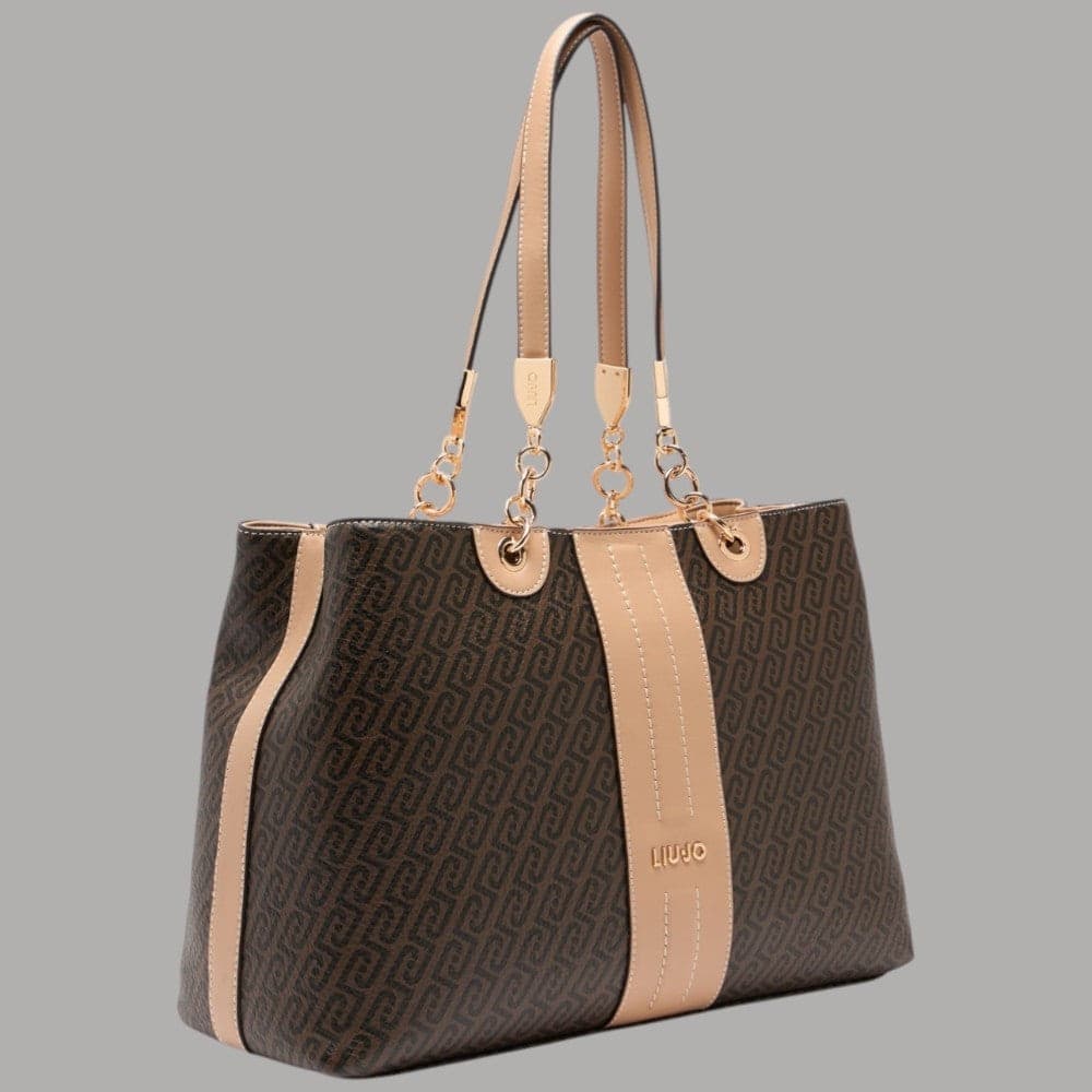 Liu Jo Borsa Shopping Media con Logo Monogram e Tracolla Removibile - 9