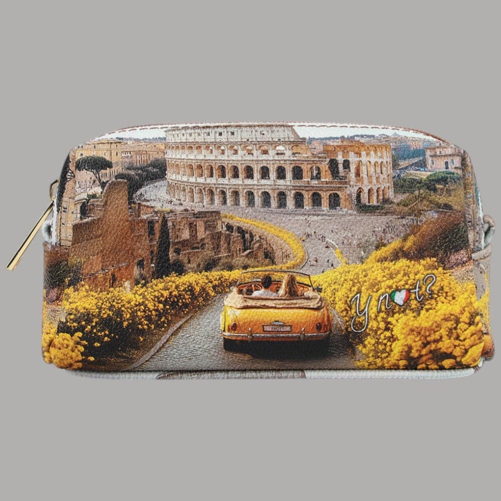 YNot Beauty Case Ecopelle Zip Elegante Stampa Città Compatto Resistenti