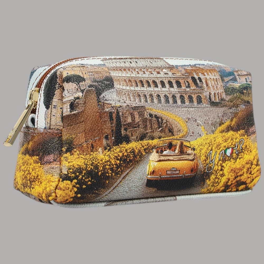 YNot Beauty Case Ecopelle Zip Elegante Stampa Città Compatto Resistenti - 2