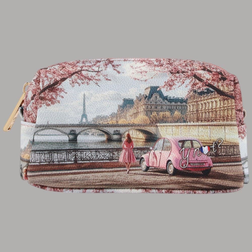 YNot Beauty Case Ecopelle Zip Elegante Stampa Città Compatto Resistenti - 5