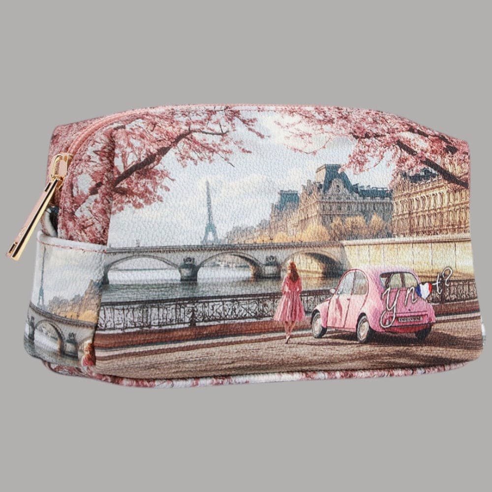 YNot Beauty Case Ecopelle Zip Elegante Stampa Città Compatto Resistenti - 6