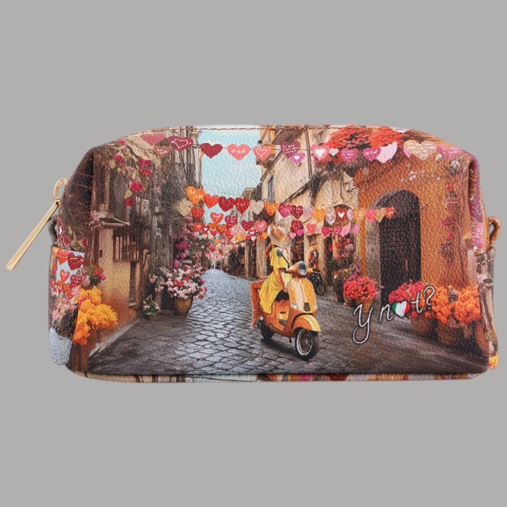 YNot Beauty Case Ecopelle Zip Elegante Stampa Città Compatto Resistenti - 7