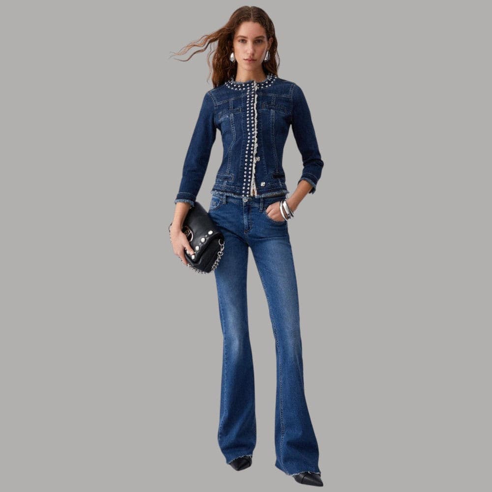 Liu Jo Jeans Flare Stonewash con Inserto Elastico e Comfort - 2