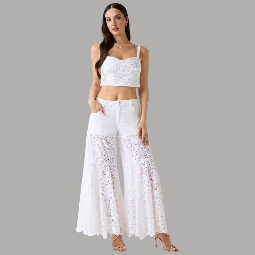 Top Guess in Pizzo Sangallo Cotone - Eleganza Senza Maniche - 2