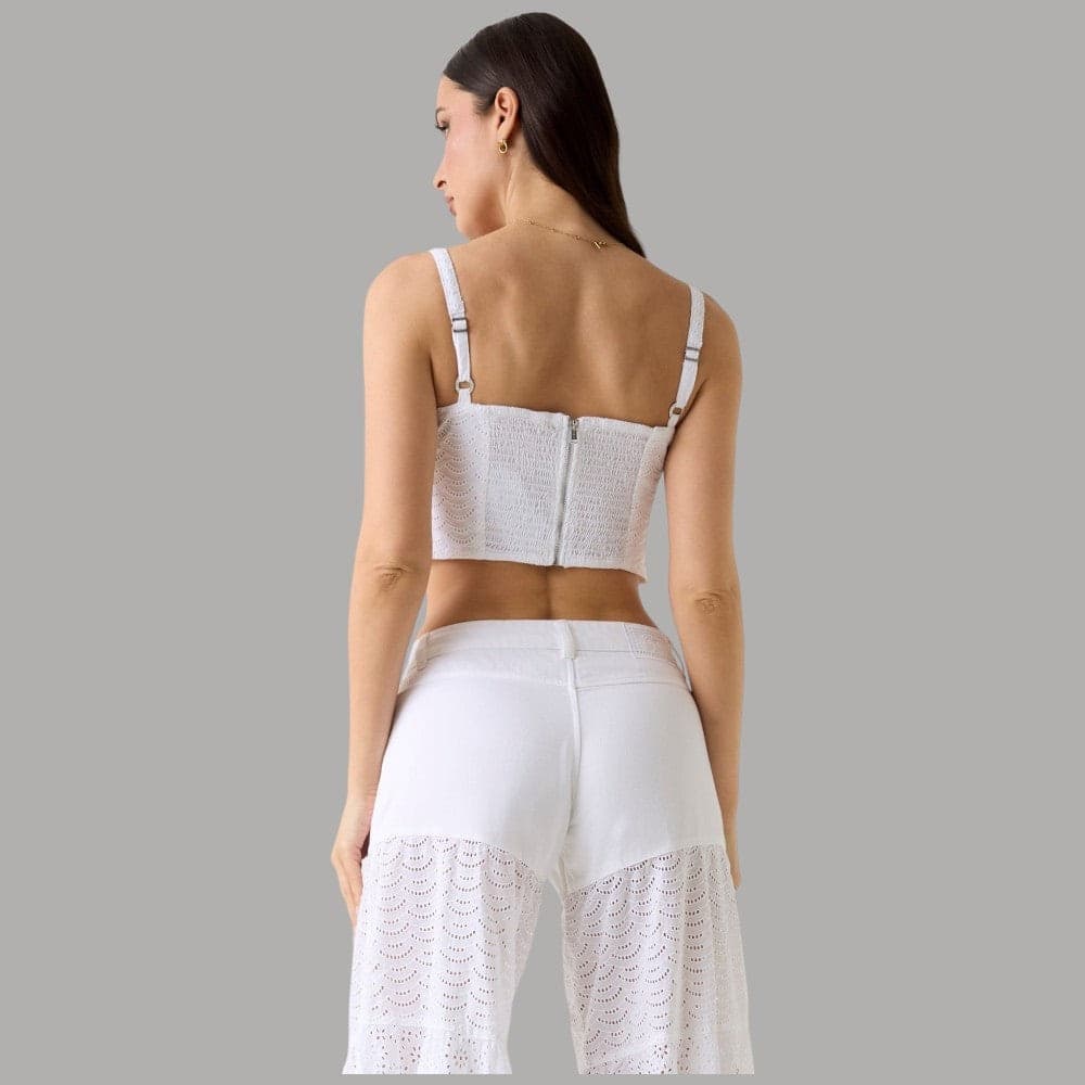 Top Guess in Pizzo Sangallo Cotone - Eleganza Senza Maniche - 3