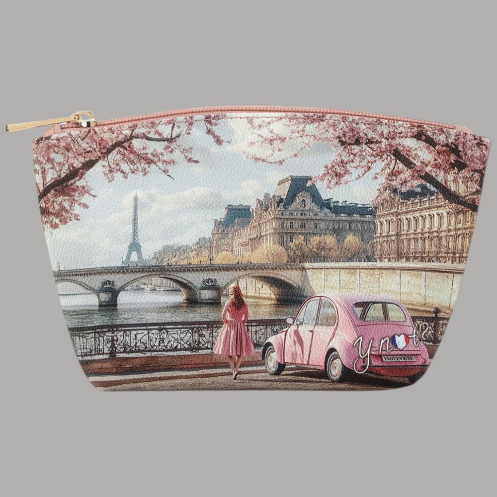 YNot Beauty Case Ecopelle con Stampa Città Zip Sicura Interno Foderato - 10