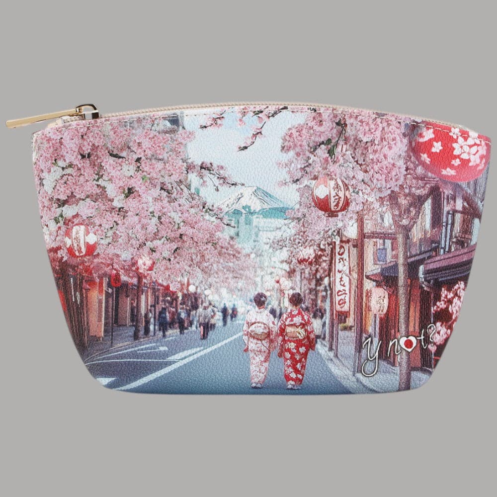 YNot Beauty Case Ecopelle con Stampa Città Zip Sicura Interno Foderato - 11