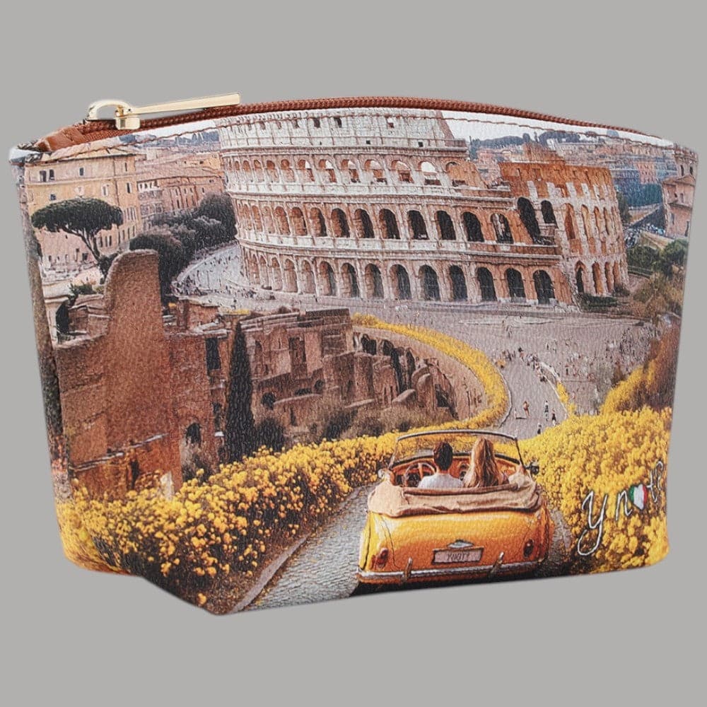 YNot Beauty Case Ecopelle con Stampa Città Zip Sicura Interno Foderato - 2