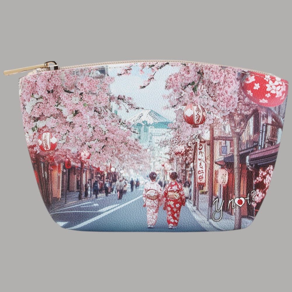 YNot Beauty Case Ecopelle con Stampa Città Zip Sicura Interno Foderato - 3