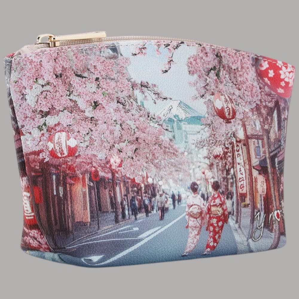 YNot Beauty Case Ecopelle con Stampa Città Zip Sicura Interno Foderato - 4