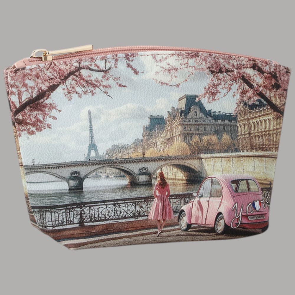YNot Beauty Case Ecopelle con Stampa Città Zip Sicura Interno Foderato - 6