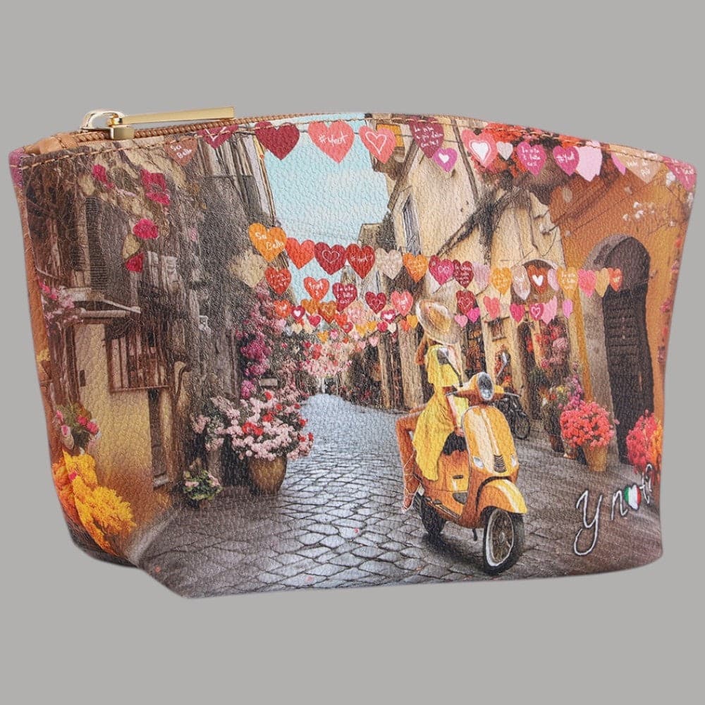 YNot Beauty Case Ecopelle con Stampa Città Zip Sicura Interno Foderato - 8