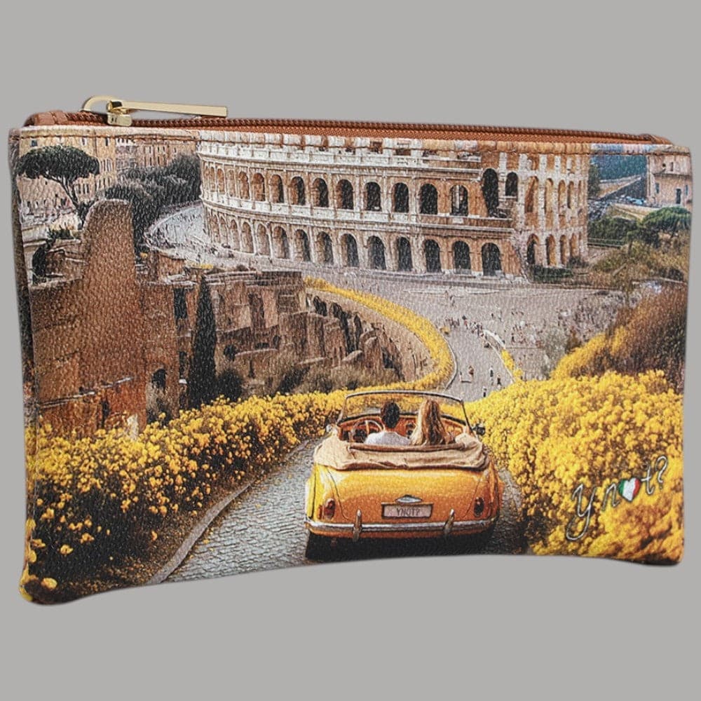 YNot Pochette Pocket Media Stampa Città Ecopelle Pelle PVC Zip Elegante - 2