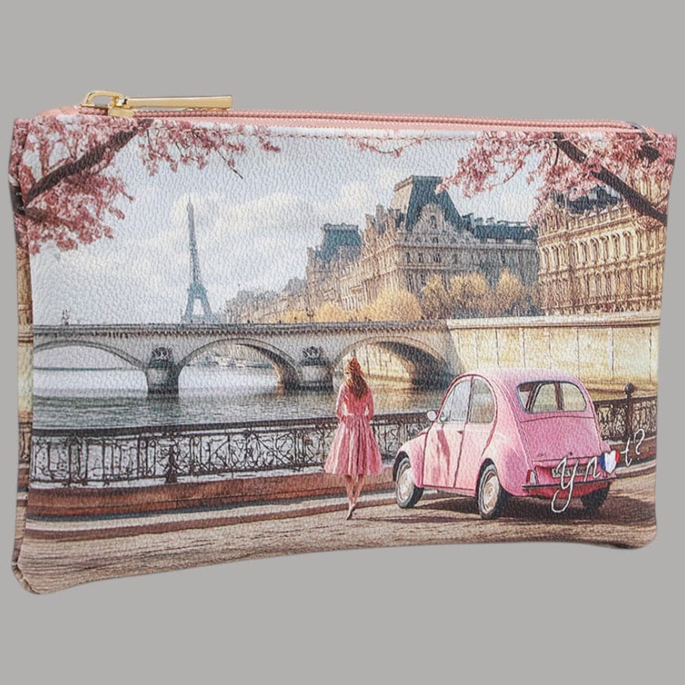 YNot Pochette Pocket Media Stampa Città Ecopelle Pelle PVC Zip Elegante - 6