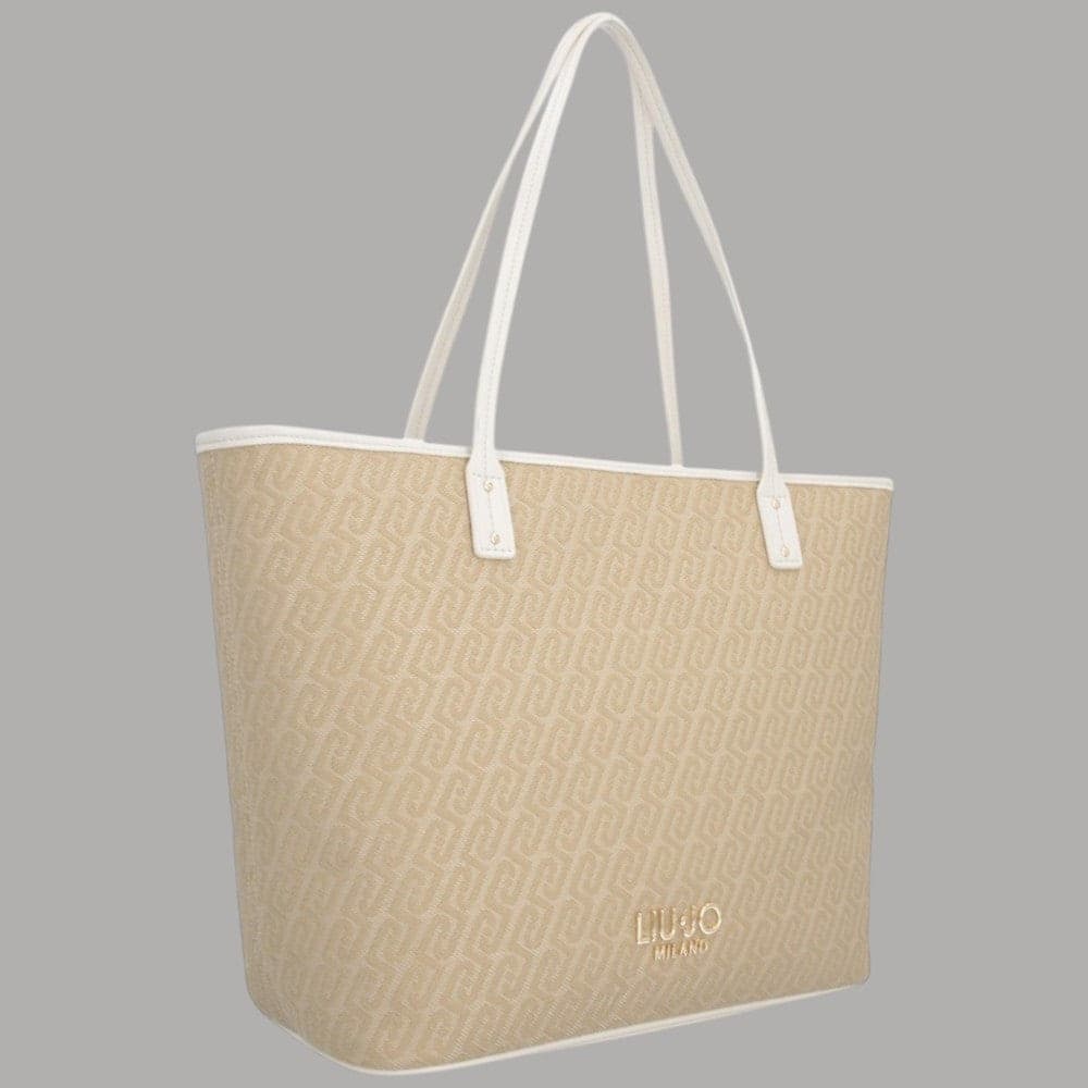 Liu Jo borsa shopping tote jacquard con zip e logo frontale - 2