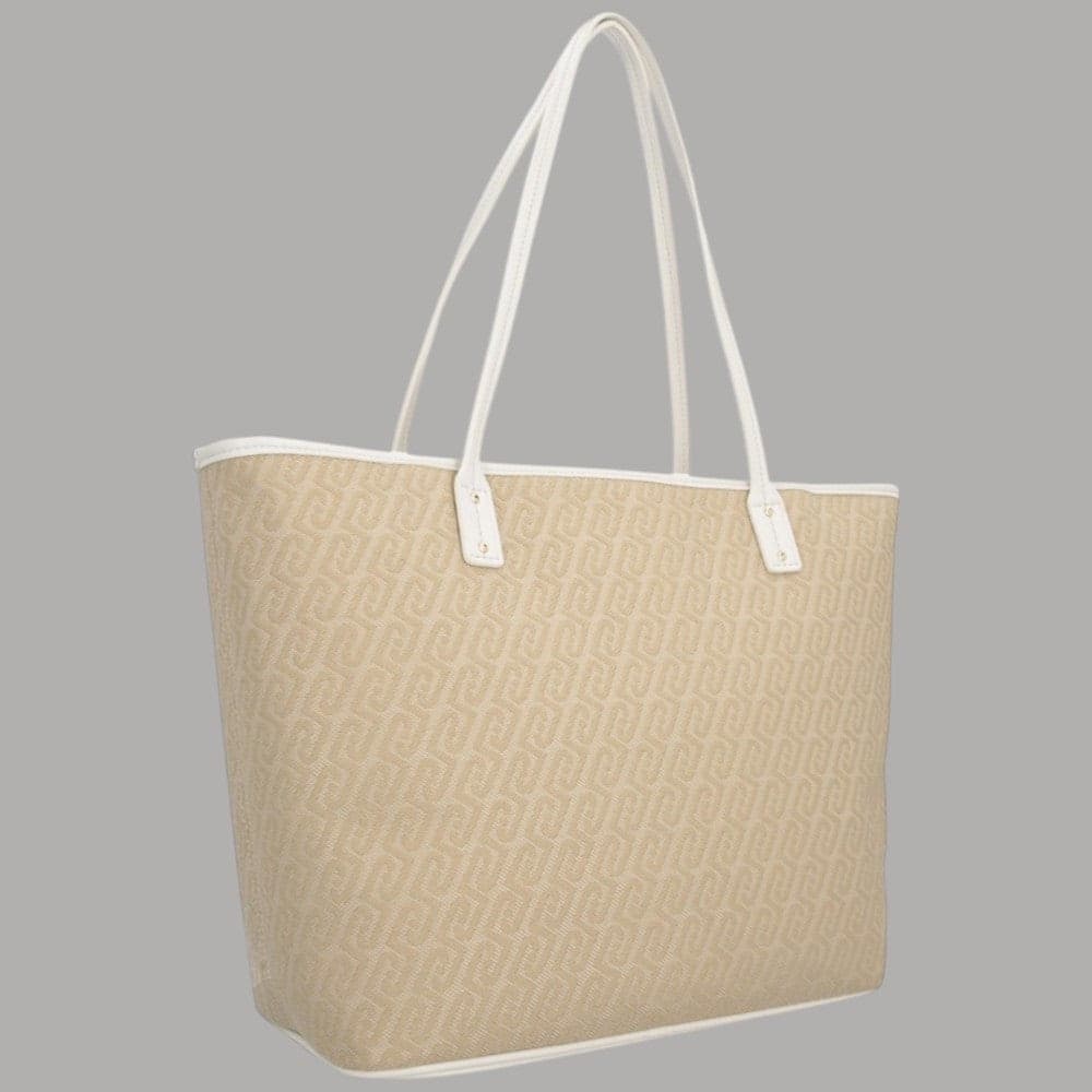 Liu Jo borsa shopping tote jacquard con zip e logo frontale - 3