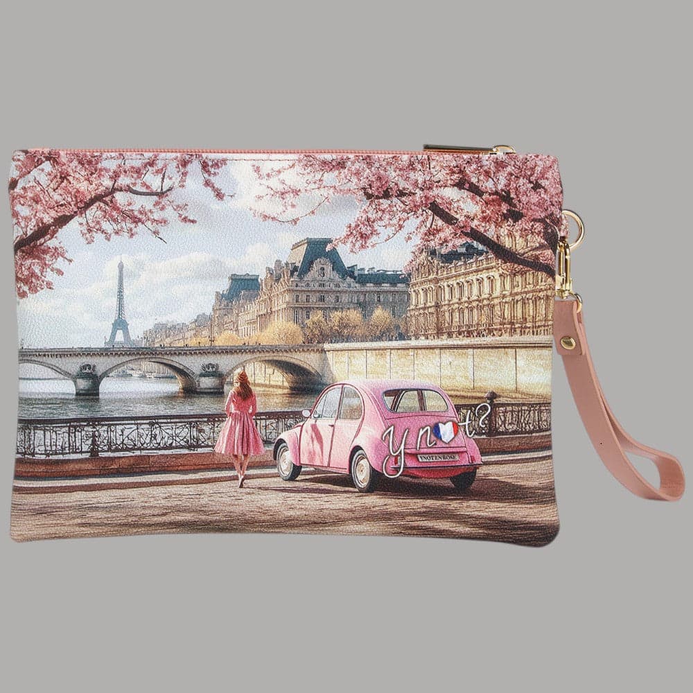 YNot Pochette Yesbag Stampa Città con Polsiera e Zip Frontale Elegante - 14
