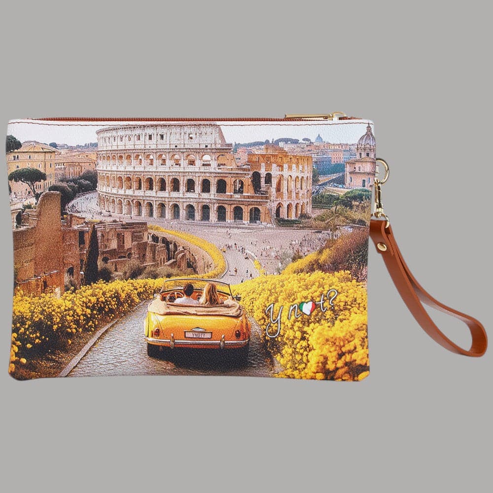 YNot Pochette Yesbag Stampa Città con Polsiera e Zip Frontale Elegante - 13